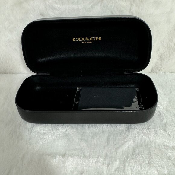 Coach Black Hard Shell Eye Glasses Sunglasses Case Black Case Only cleaningcloth - Picture 3 of 4